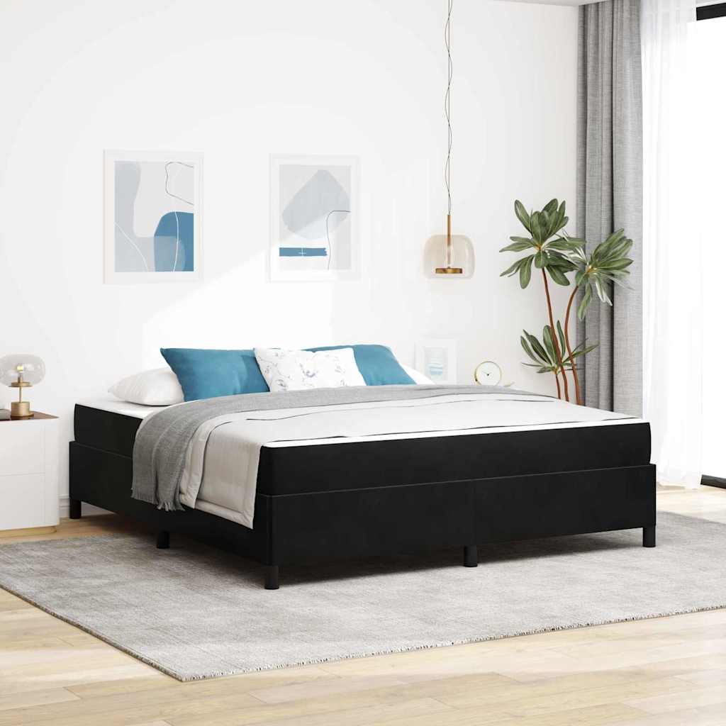 Cadre de lit avec matelas Noir 180 x 200 cm tissu - XIOS