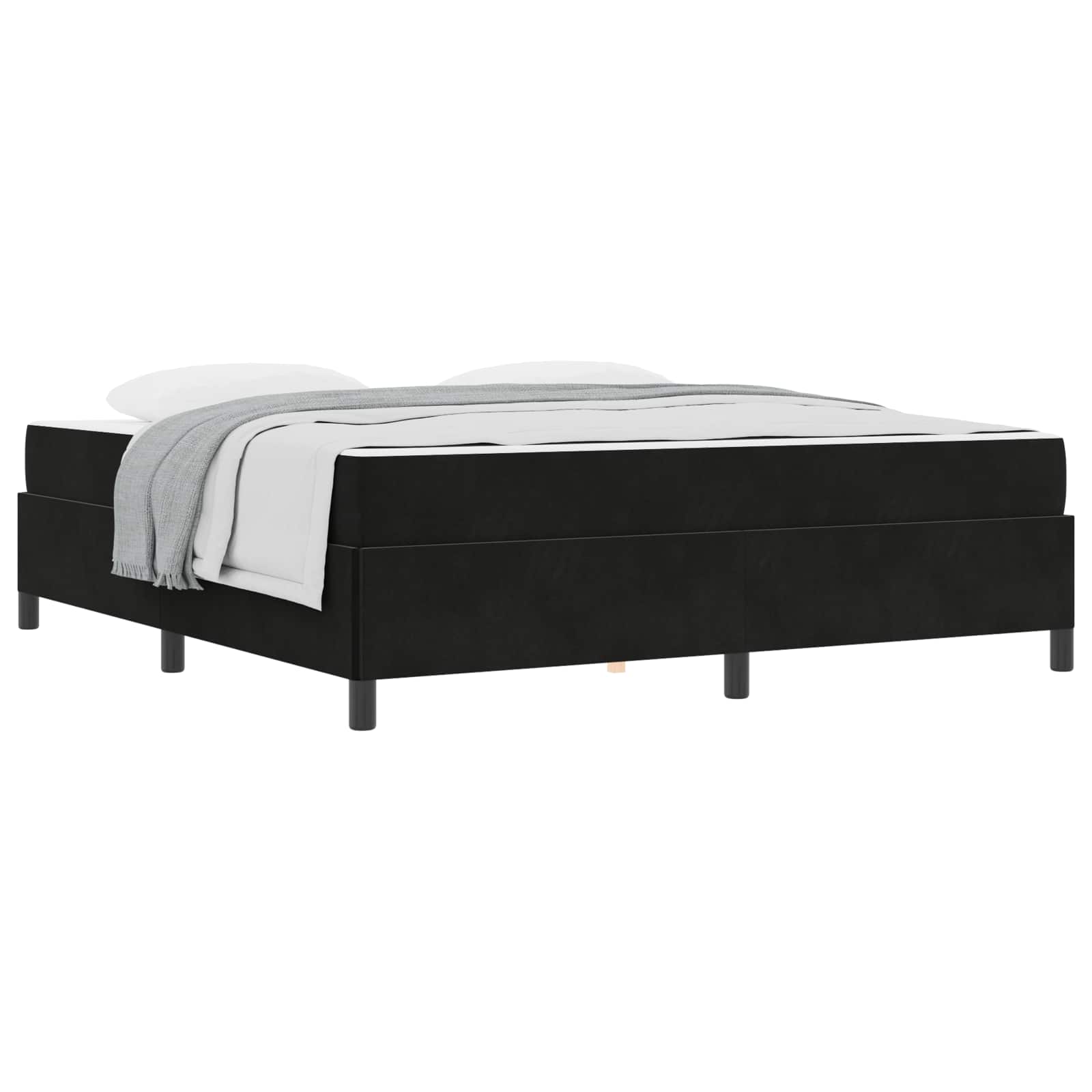 Cadre de lit avec matelas Noir 180 x 200 cm tissu - XIOS