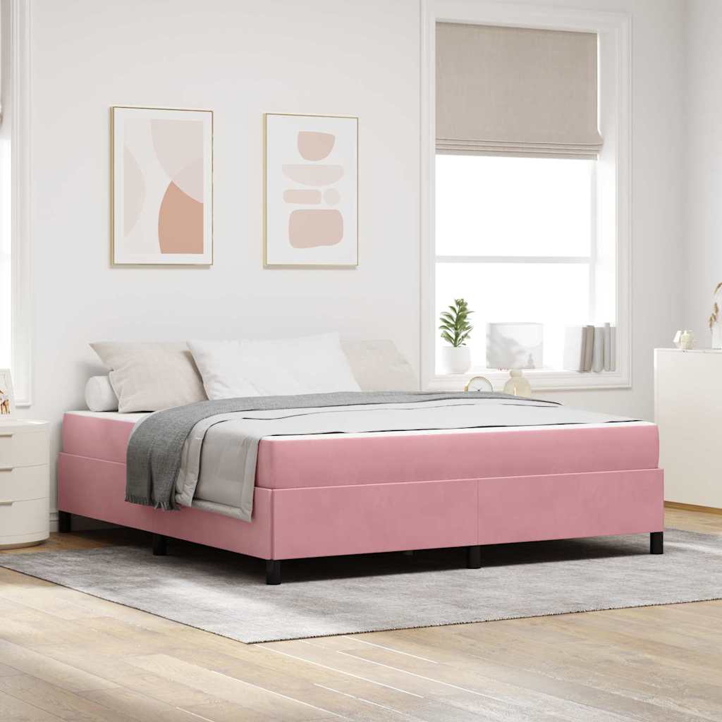 Cadre de lit avec matelas Rose 180 x 200 cm tissu - XIOS