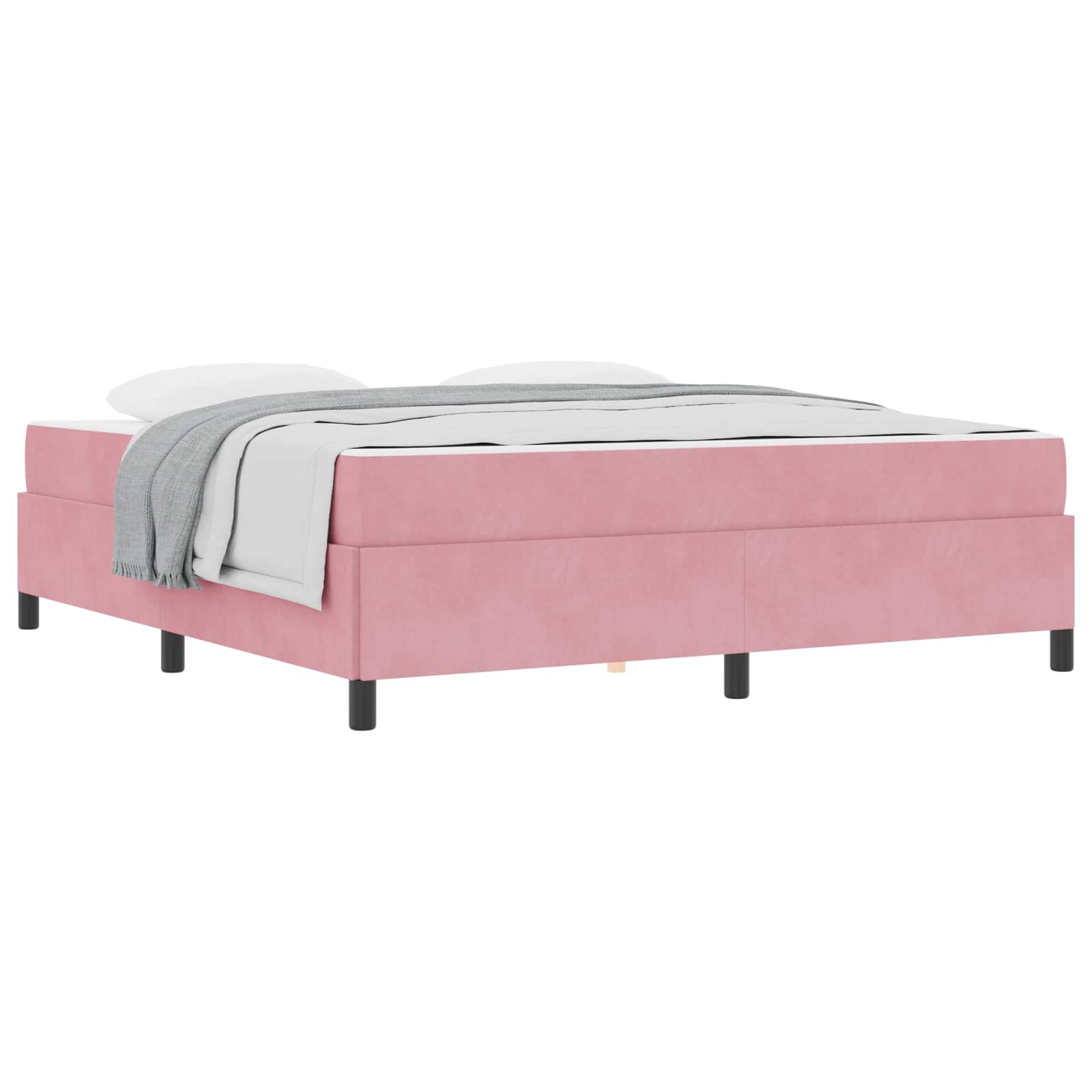Cadre de lit avec matelas Rose 180 x 200 cm tissu - XIOS