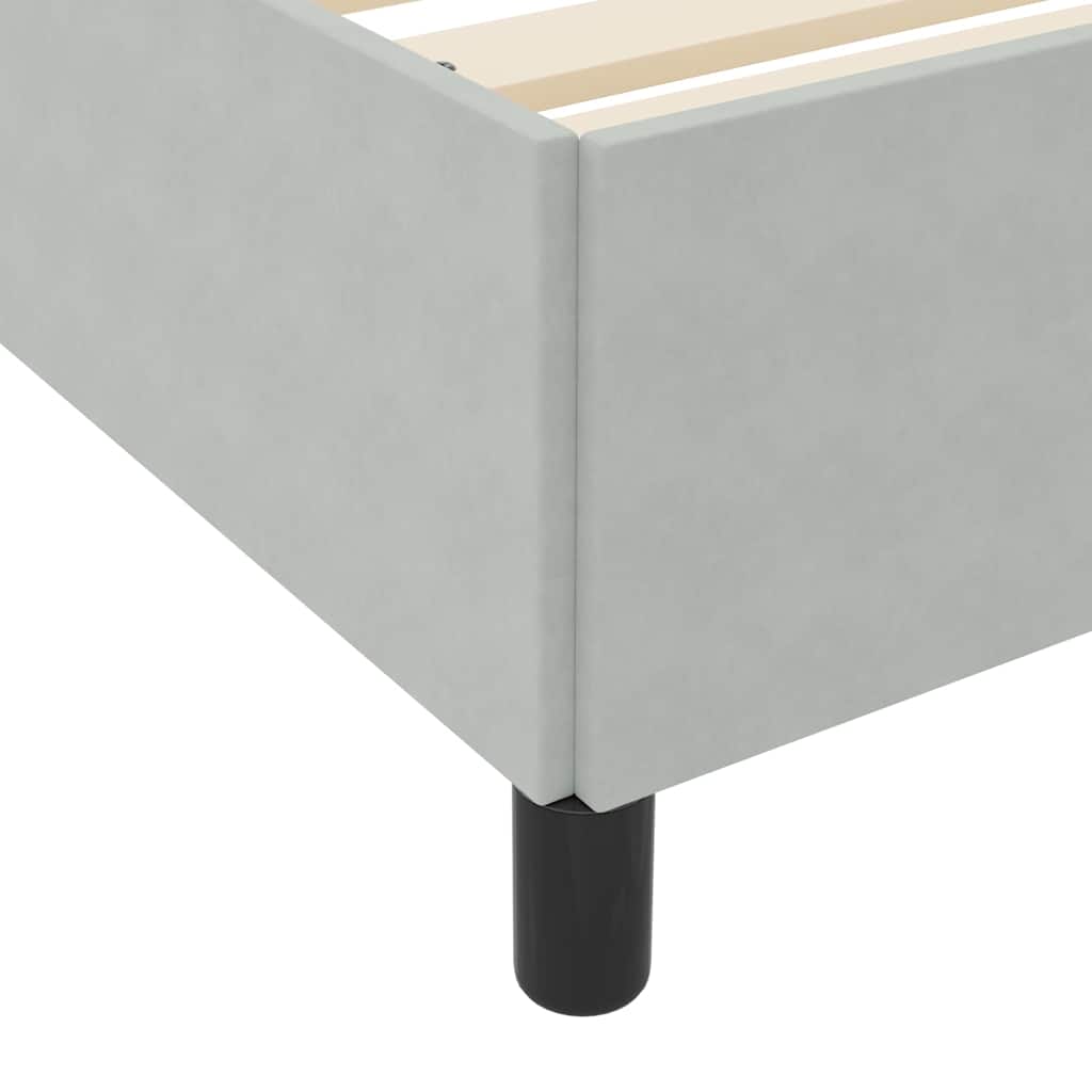 Cadre de lit avec matelas Gris clair 200 x 200 cm tissu - XIOS