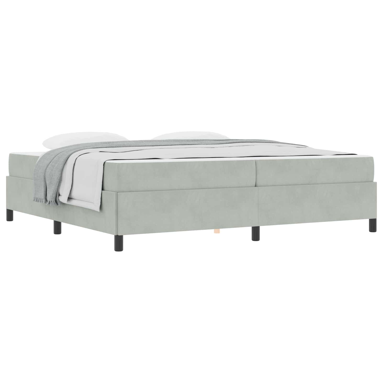 Cadre de lit avec matelas Gris clair 200 x 200 cm tissu - XIOS