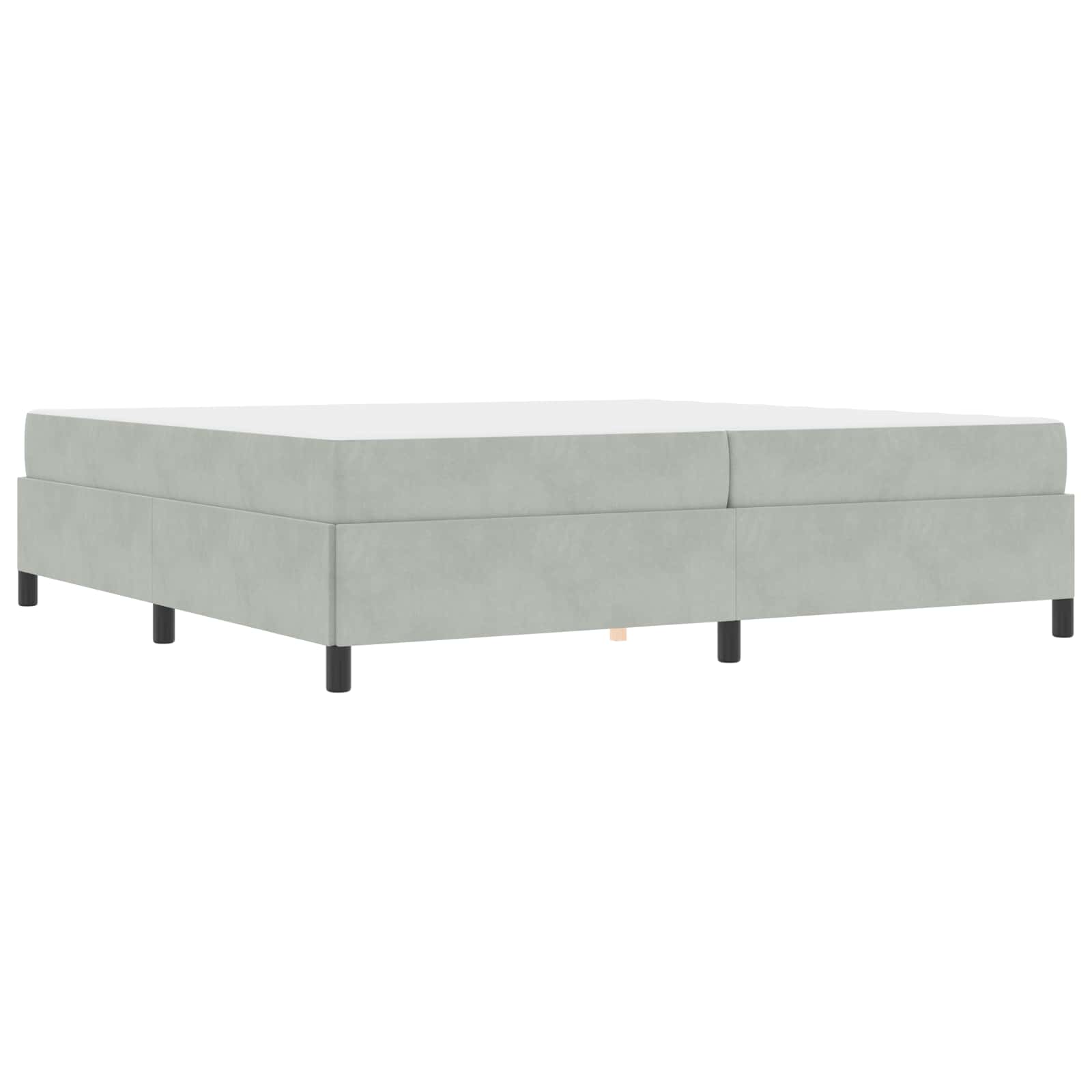 Cadre de lit avec matelas Gris clair 200 x 200 cm tissu - XIOS