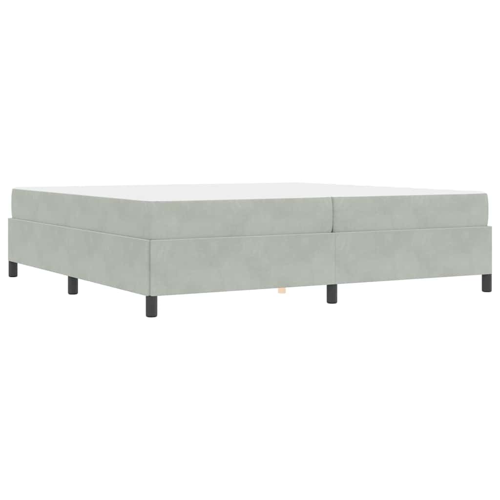 Cadre de lit avec matelas Gris clair 200 x 200 cm tissu - XIOS