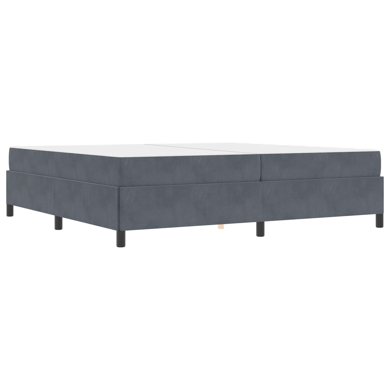 Cadre de lit avec matelas Gris foncé 200 x 200 cm tissu - XIOS