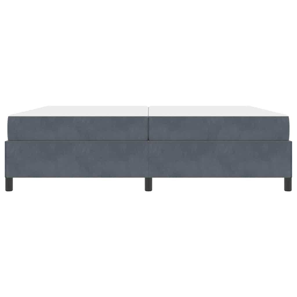 Cadre de lit avec matelas Gris foncé 200 x 200 cm tissu - XIOS