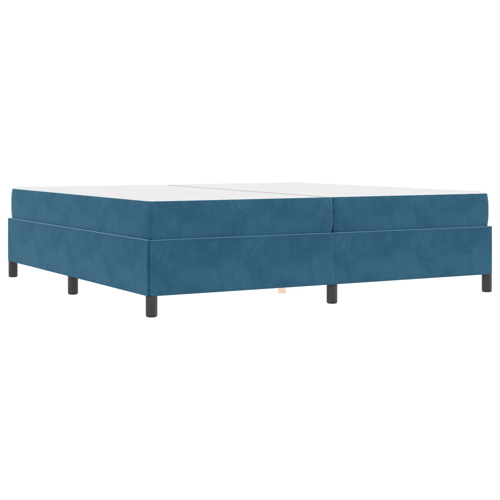 Cadre de lit avec matelas Bleu foncé 200 x 200 cm tissu - XIOS