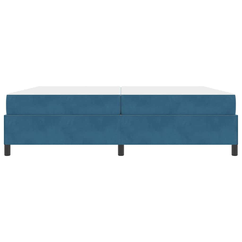 Cadre de lit avec matelas Bleu foncé 200 x 200 cm tissu - XIOS