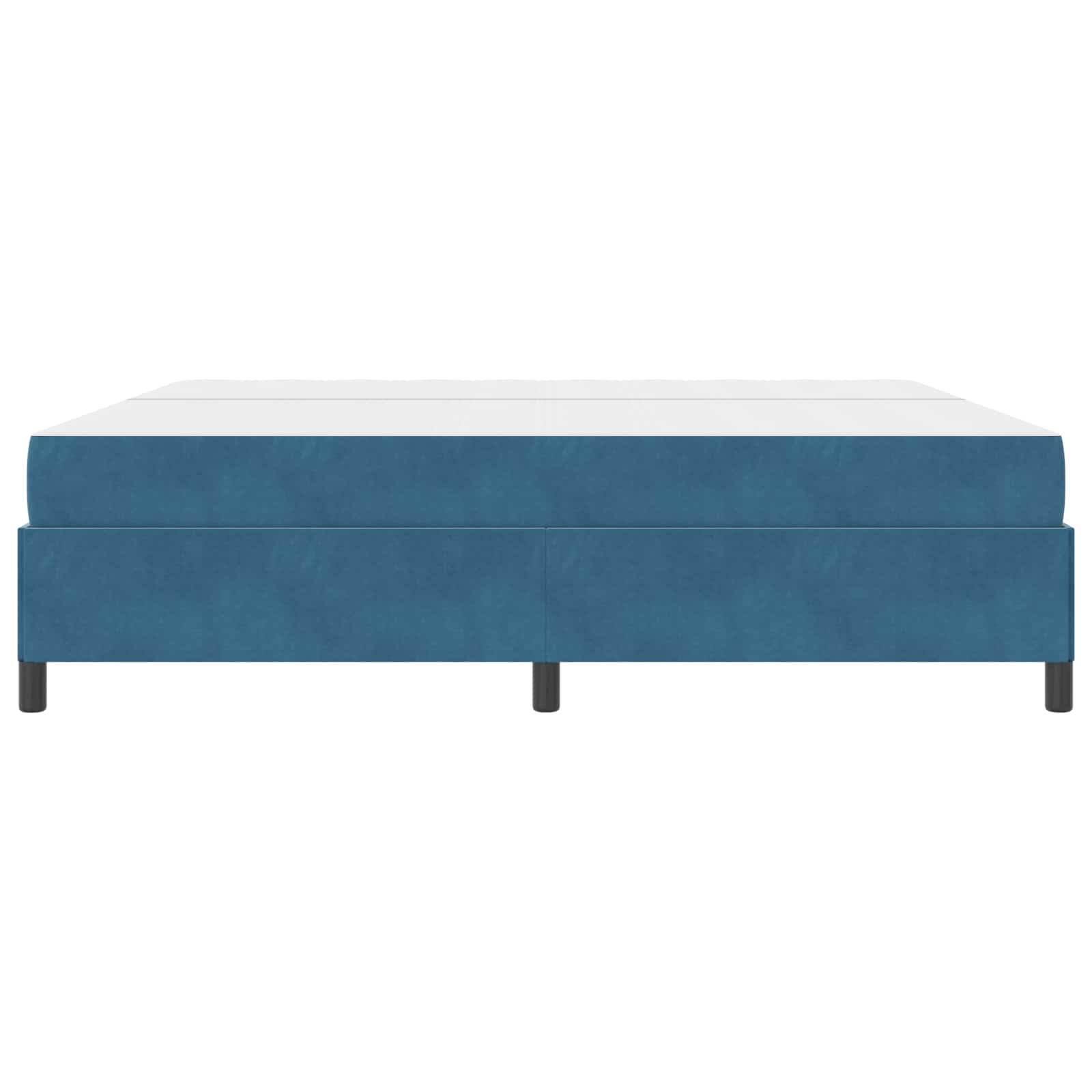 Cadre de lit avec matelas Bleu foncé 200 x 200 cm tissu - XIOS