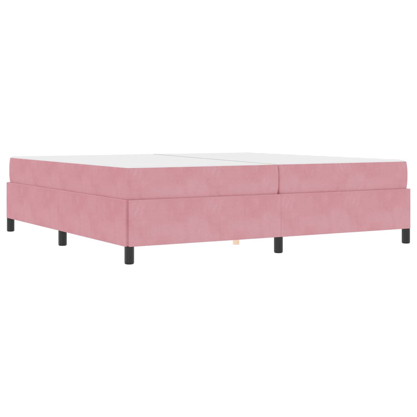 Cadre de lit avec matelas Rose 200 x 200 cm tissu - XIOS
