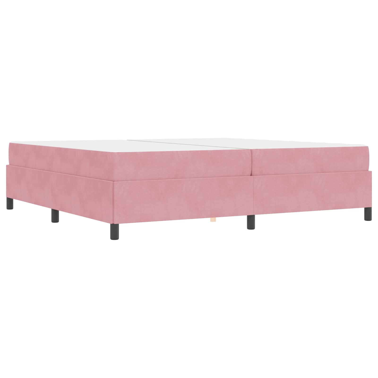 Cadre de lit avec matelas Rose 200 x 200 cm tissu - XIOS