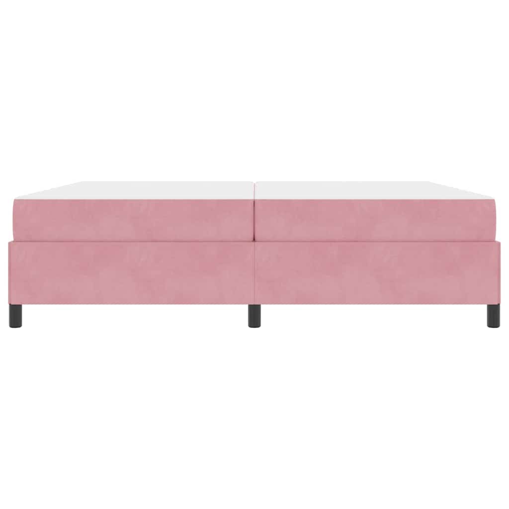 Cadre de lit avec matelas Rose 200 x 200 cm tissu - XIOS