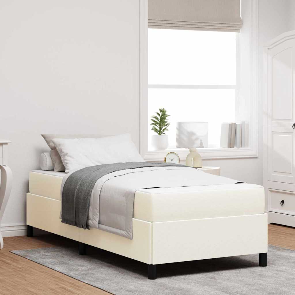 Cadre de lit avec matelas Crème 80 x 200 cm tissu - XIOS