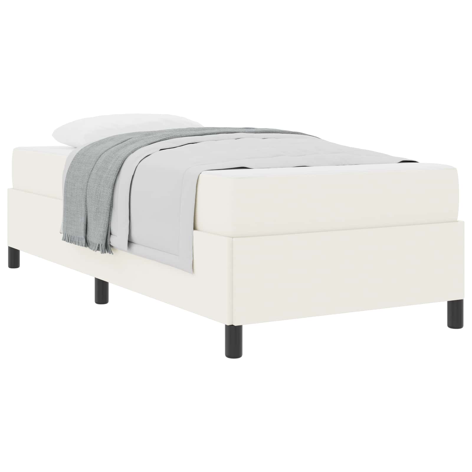 Cadre de lit avec matelas Crème 80 x 200 cm tissu - XIOS