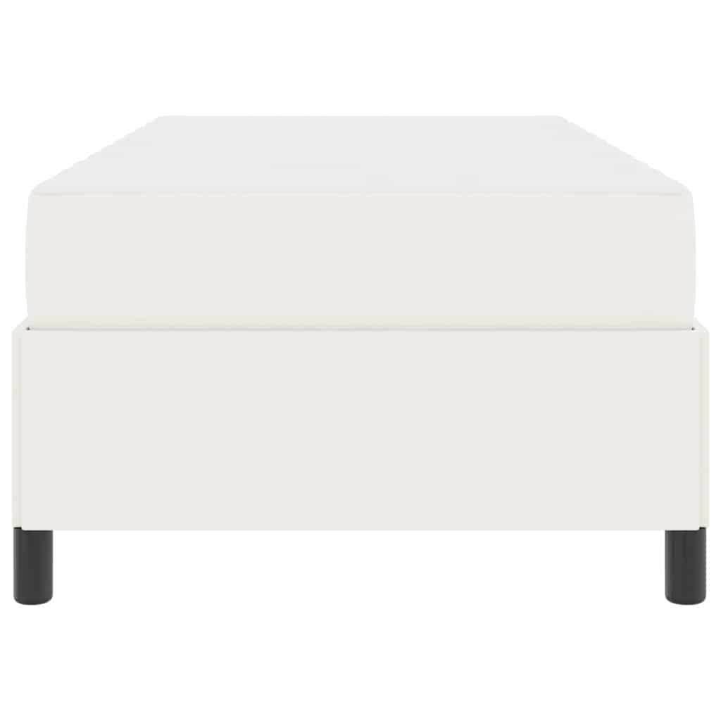 Cadre de lit avec matelas Crème 90 x 190 cm tissu