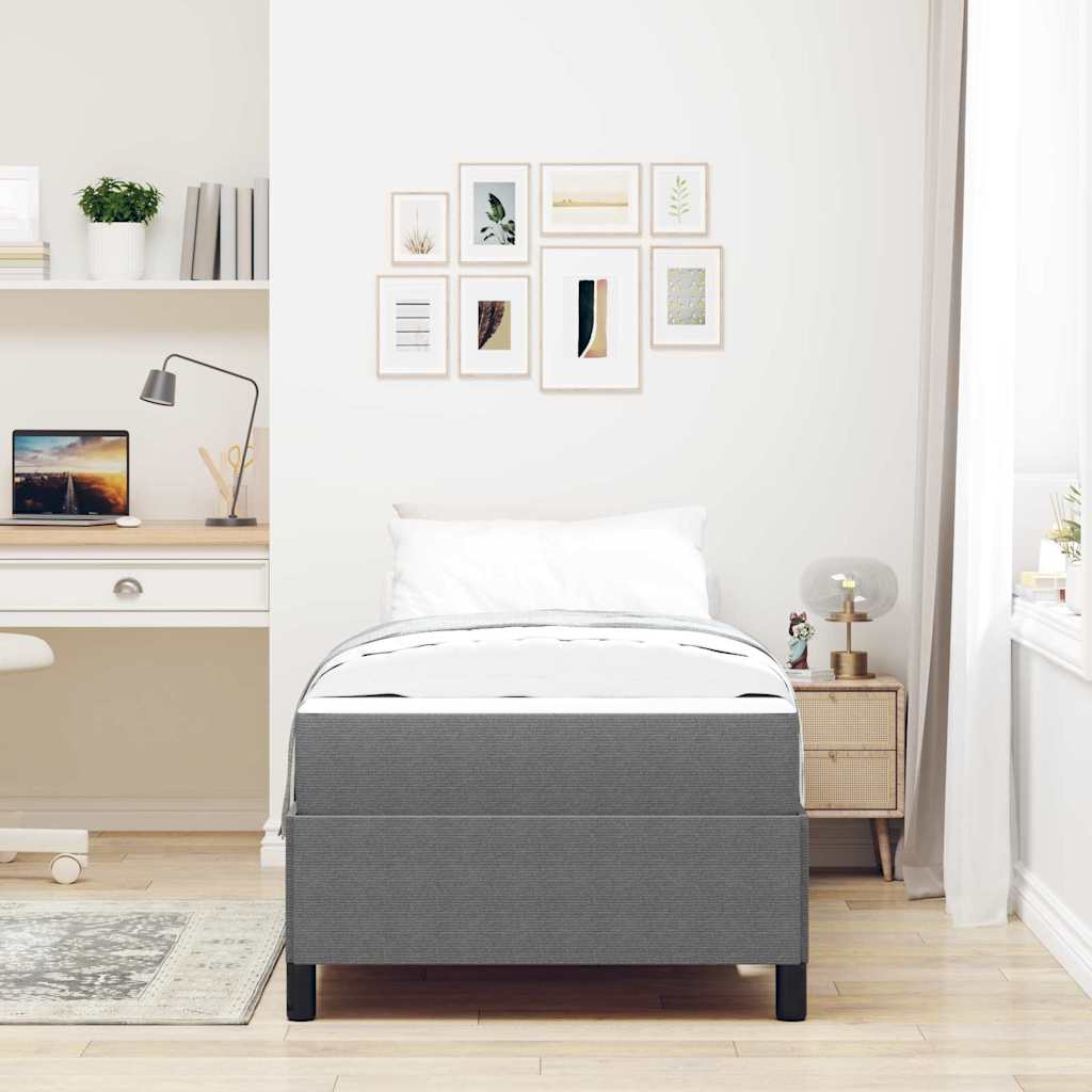 Cadre de lit avec matelas Gris clair 90 x 200 cm tissu - XIOS
