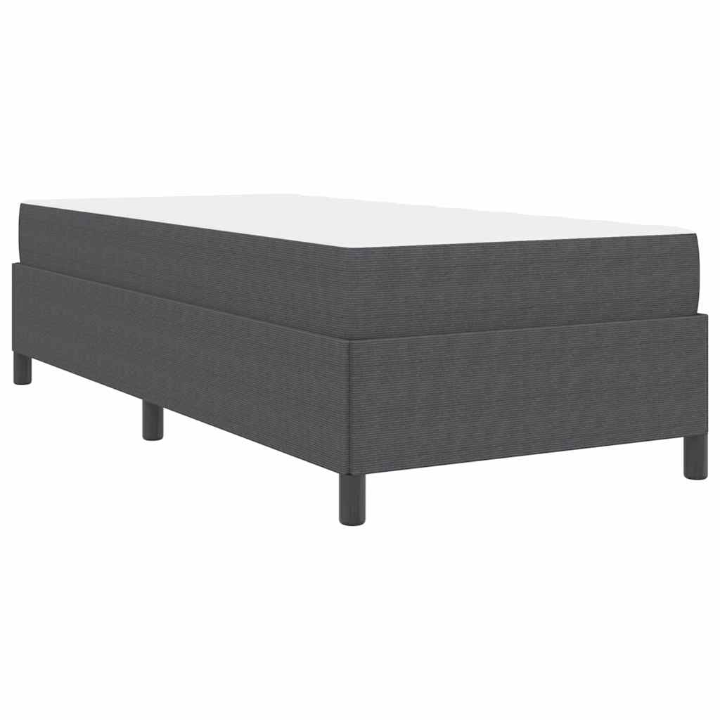 Cadre de lit avec matelas Gris foncé 90 x 200 cm tissu - XIOS