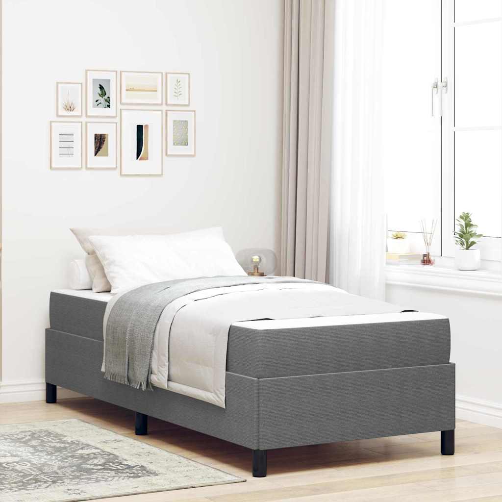 Cadre de lit avec matelas Gris clair 100 x 200 cm tissu - XIOS