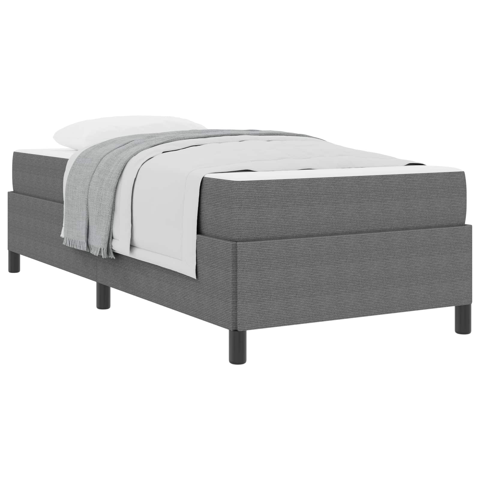 Cadre de lit avec matelas Gris clair 100 x 200 cm tissu - XIOS