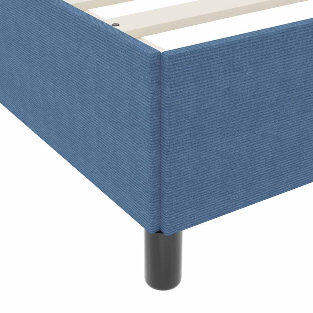 Cadre de lit avec matelas Bleu 100 x 200 cm tissu - XIOS
