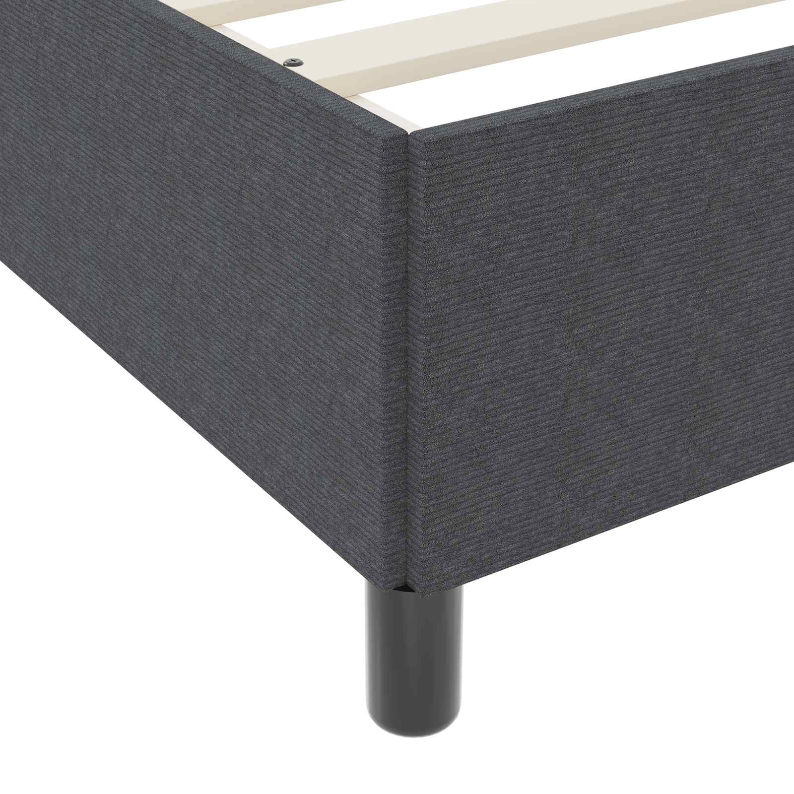 Cadre de lit avec matelas Gris foncé 120 x 190 cm tissu - XIOS