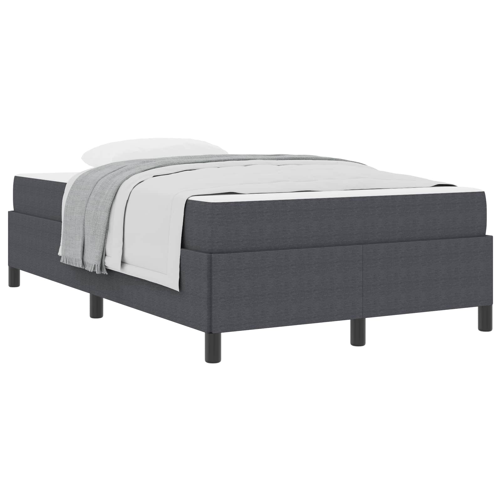 Cadre de lit avec matelas Gris foncé 120 x 190 cm tissu - XIOS