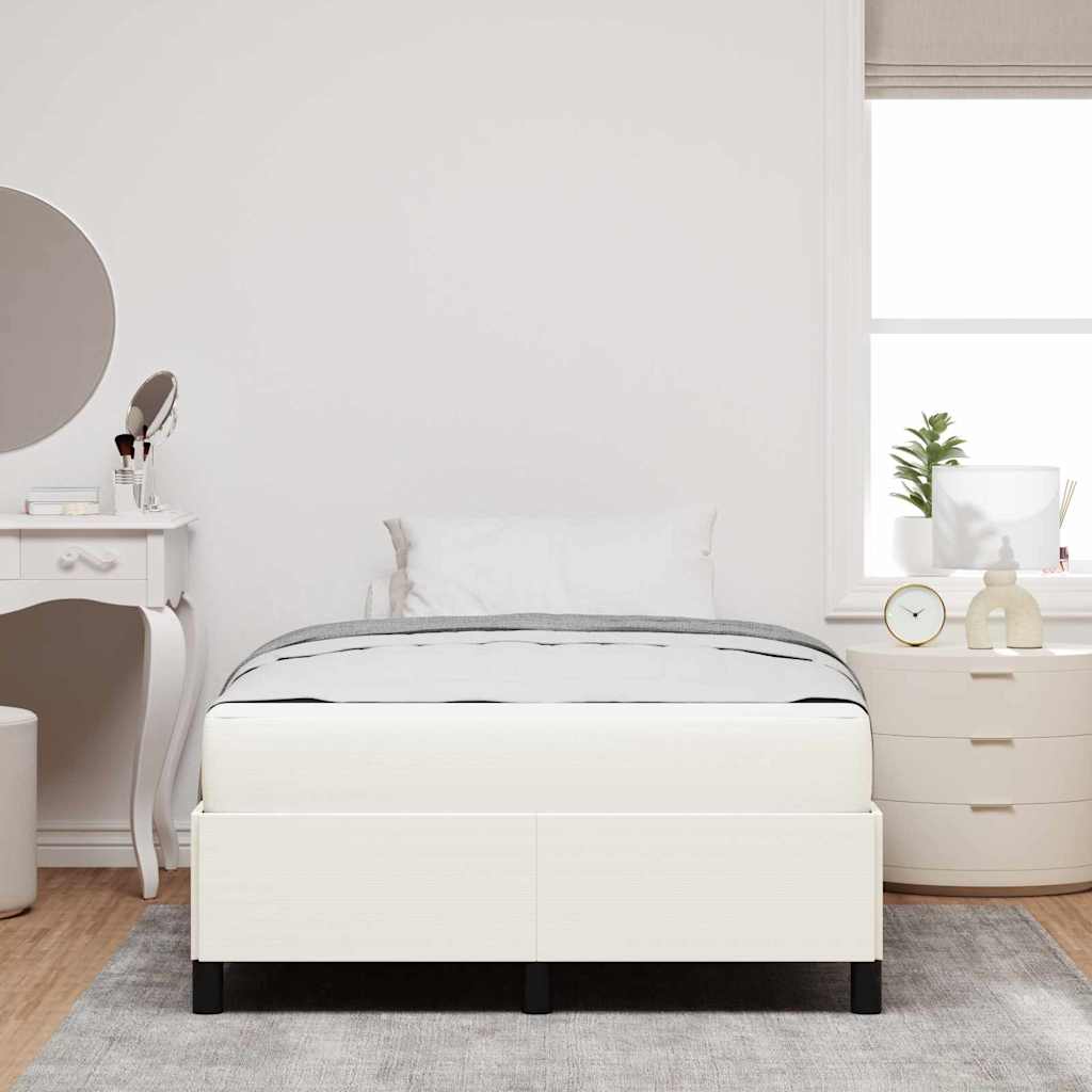 Cadre de lit avec matelas Crème 120 x 190 cm tissu - XIOS