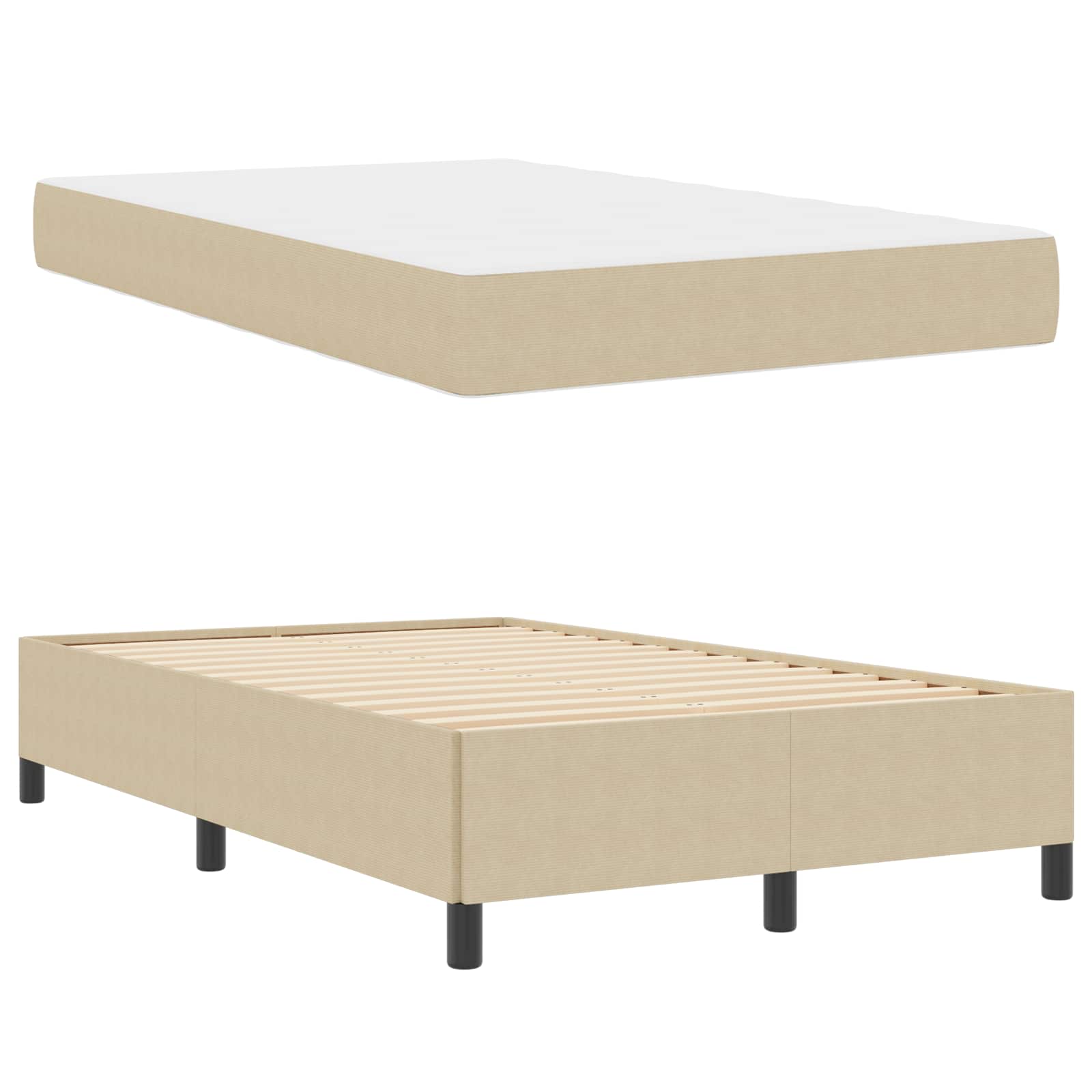 Cadre de lit avec matelas Gris Vert Clair 120 x 190 cm tissu - XIOS