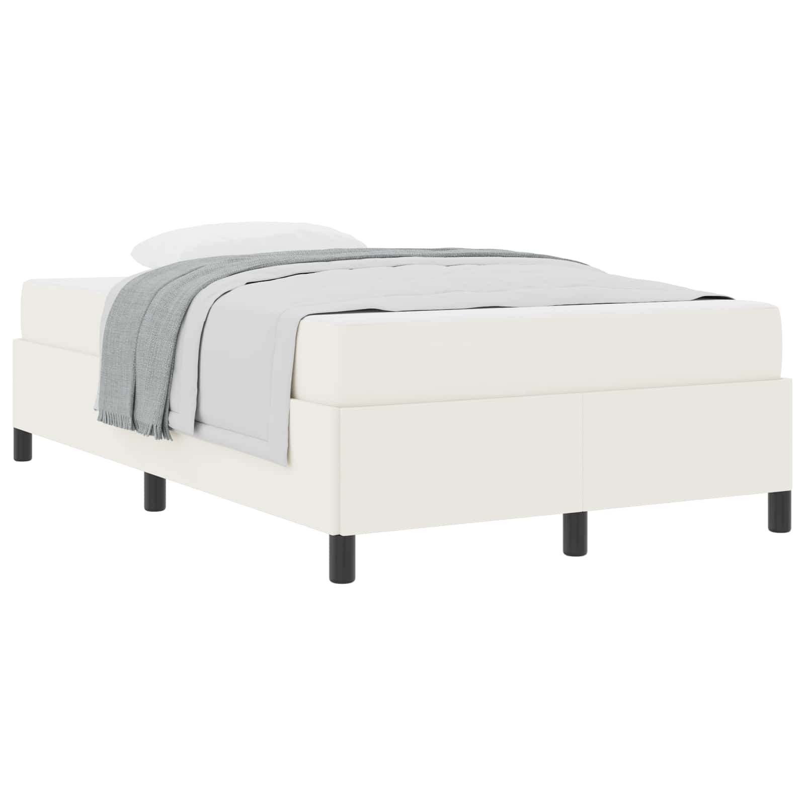 Cadre de lit avec matelas Crème 120 x 200 cm tissu
