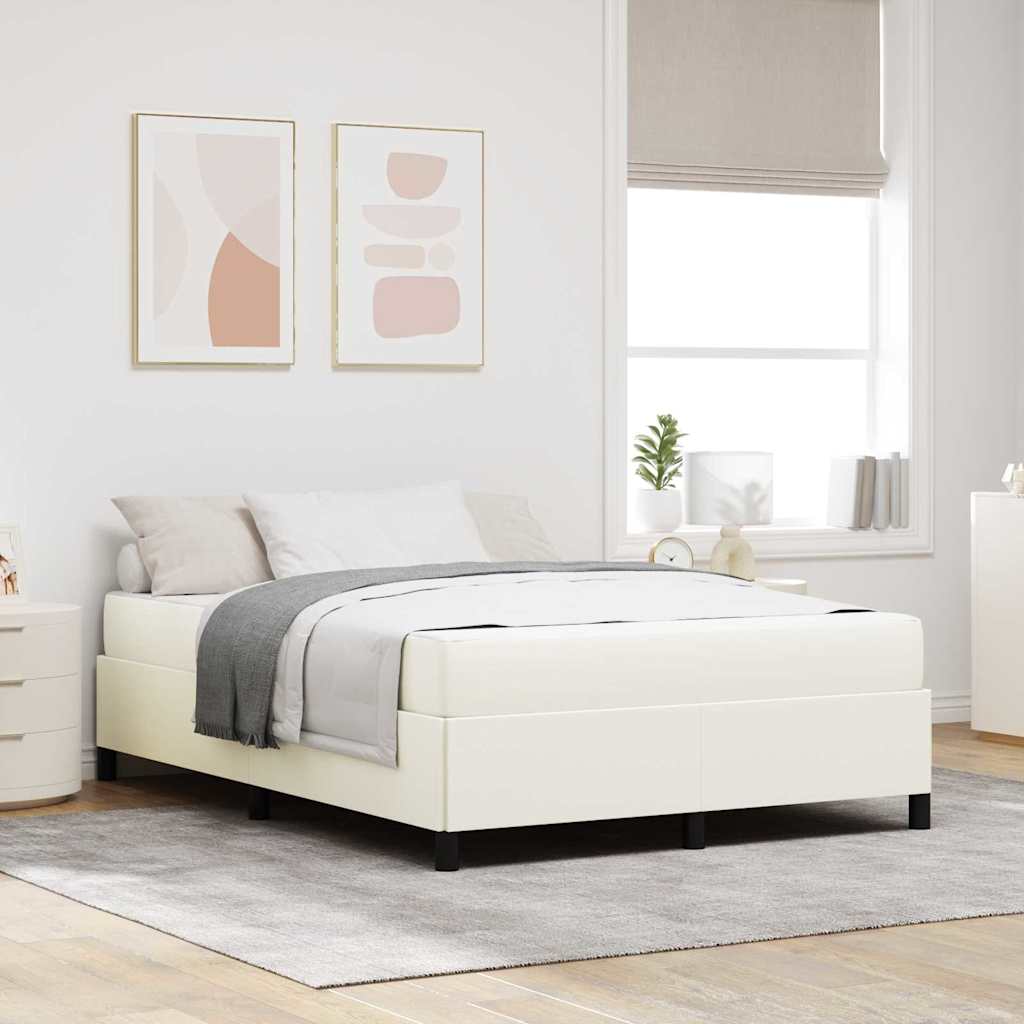 Cadre de lit avec matelas Crème 160 x 200 cm tissu - XIOS
