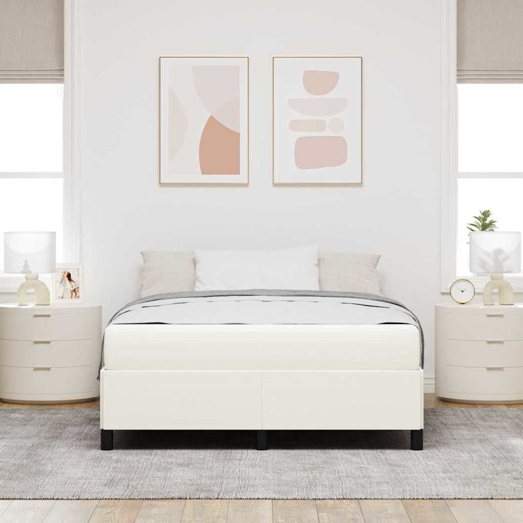 Cadre de lit avec matelas Crème 160 x 200 cm tissu - XIOS
