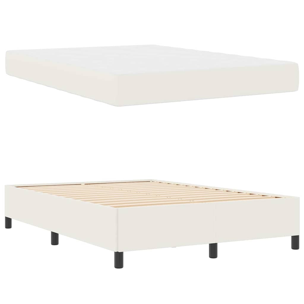 Cadre de lit avec matelas Crème 160 x 200 cm tissu - XIOS