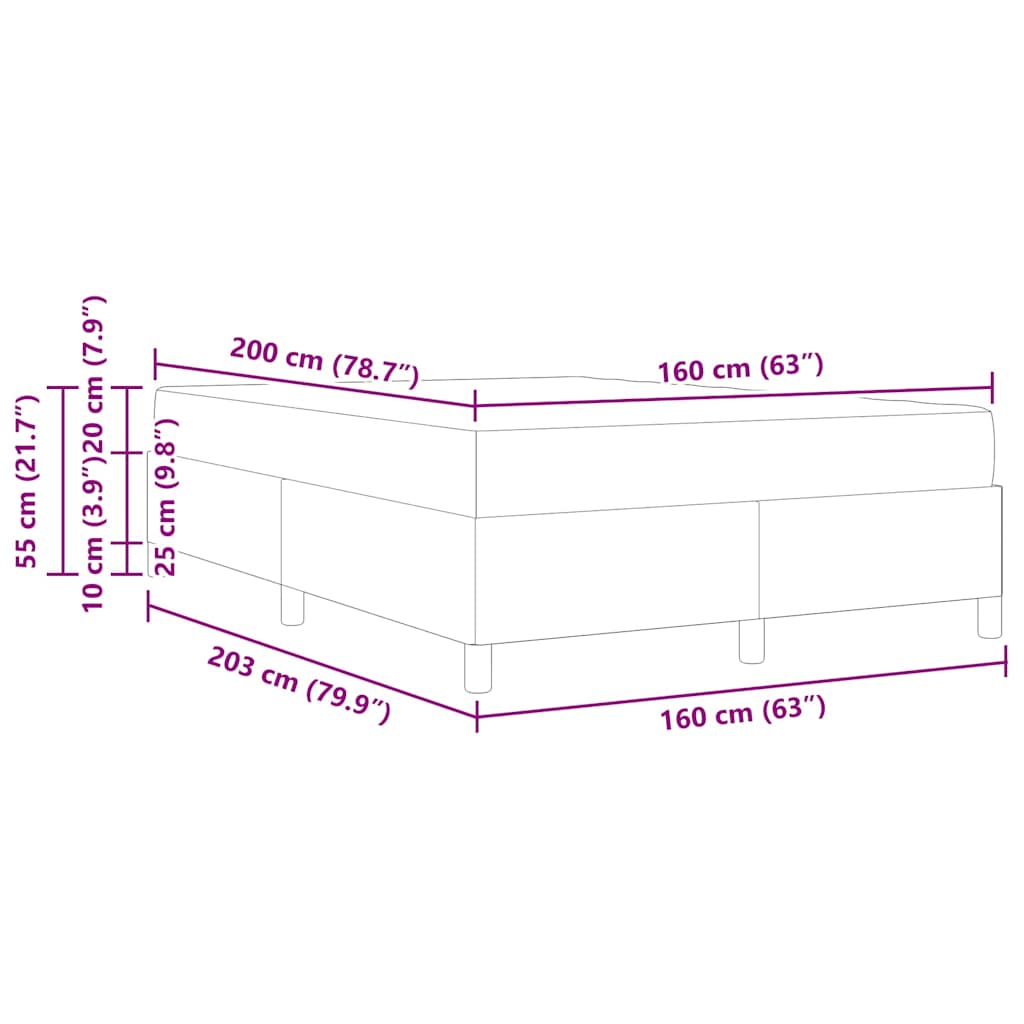 Cadre de lit avec matelas Crème 160 x 200 cm tissu - XIOS