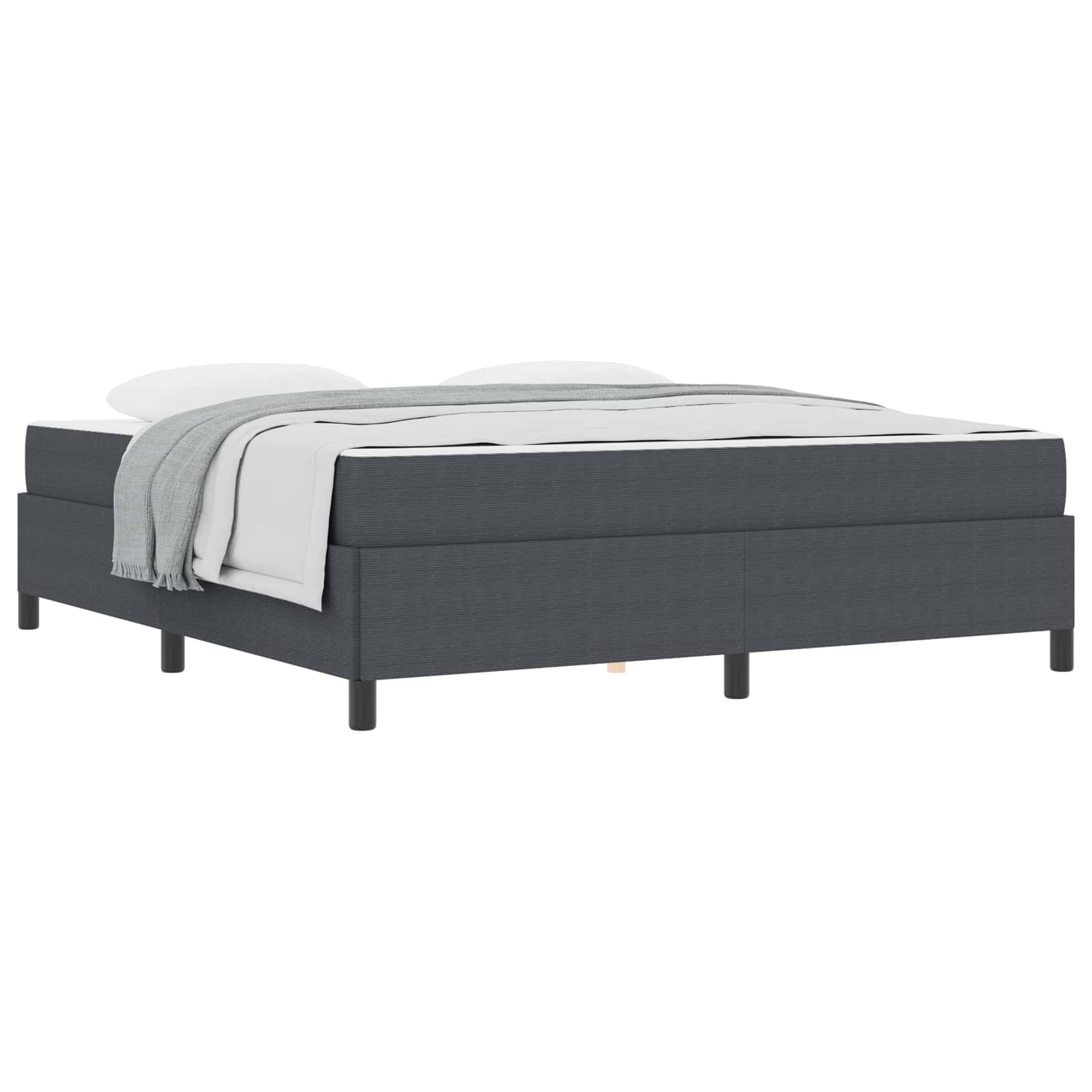 Cadre de lit avec matelas Gris foncé 180 x 200 cm tissu