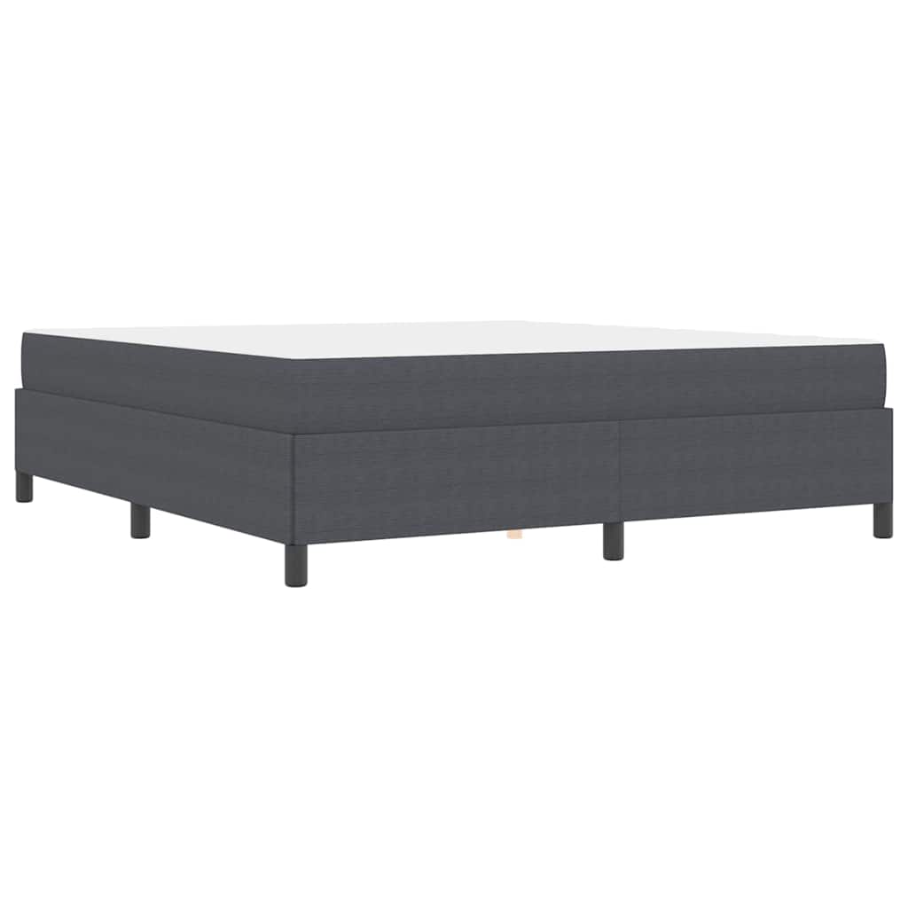 Cadre de lit avec matelas Gris foncé 180 x 200 cm tissu