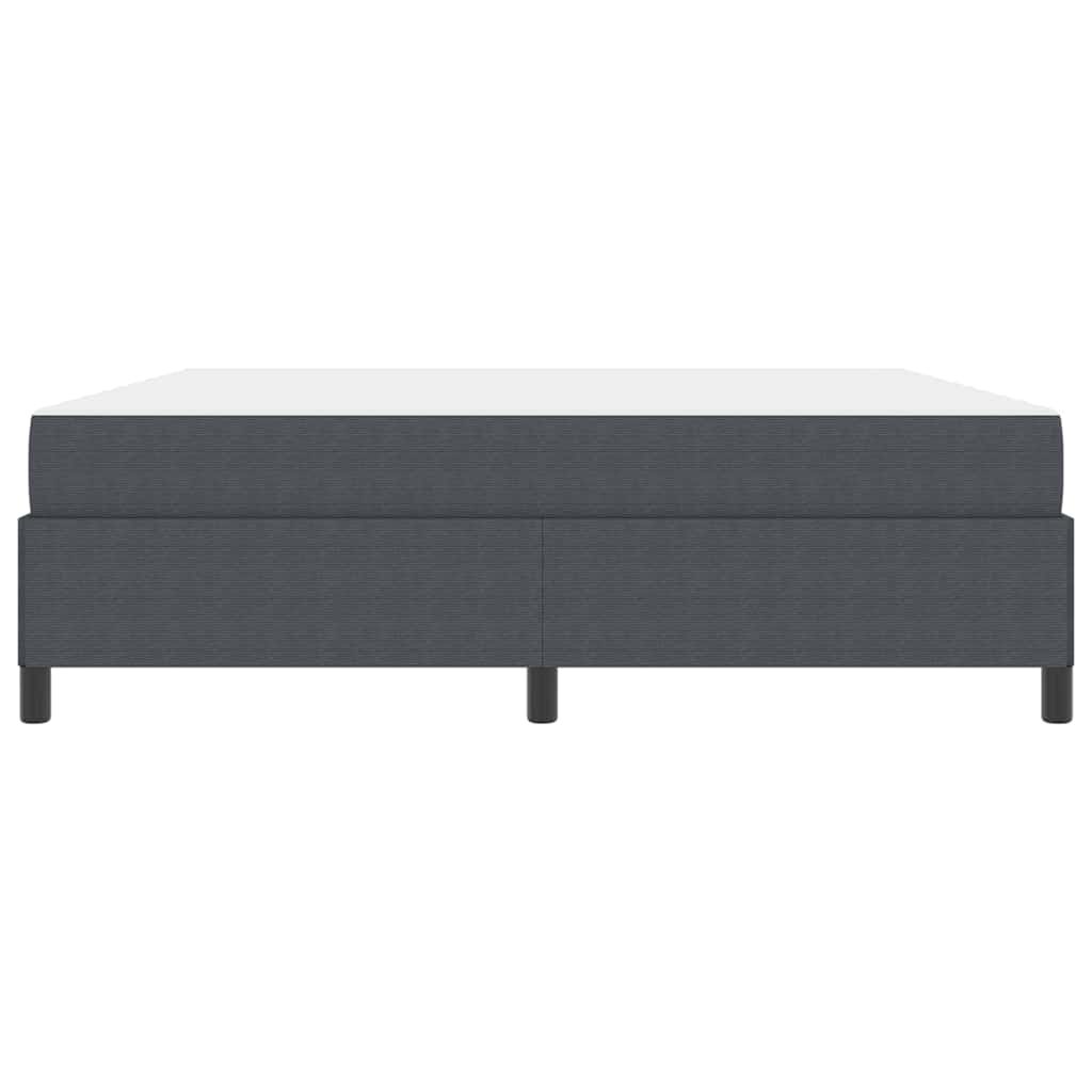 Cadre de lit avec matelas Gris foncé 180 x 200 cm tissu