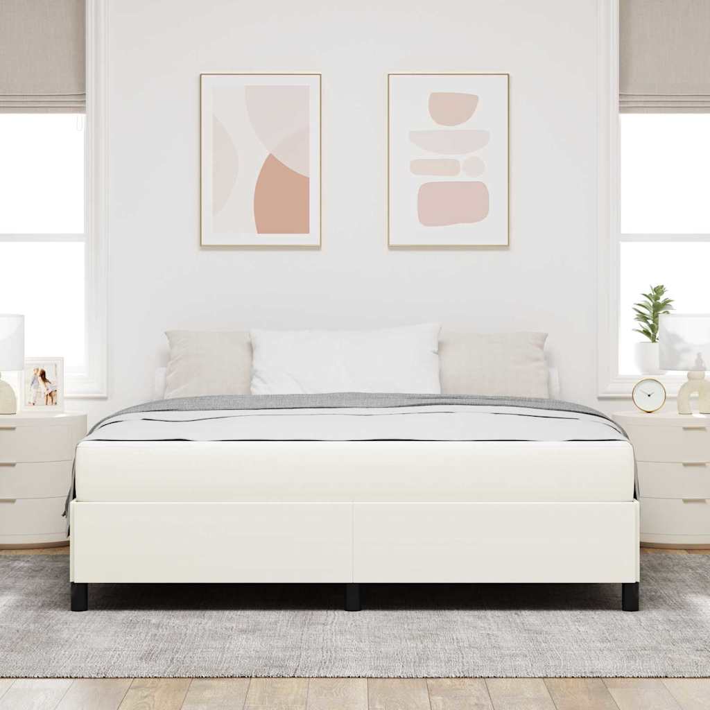 Cadre de lit avec matelas Crème 180 x 200 cm tissu - XIOS