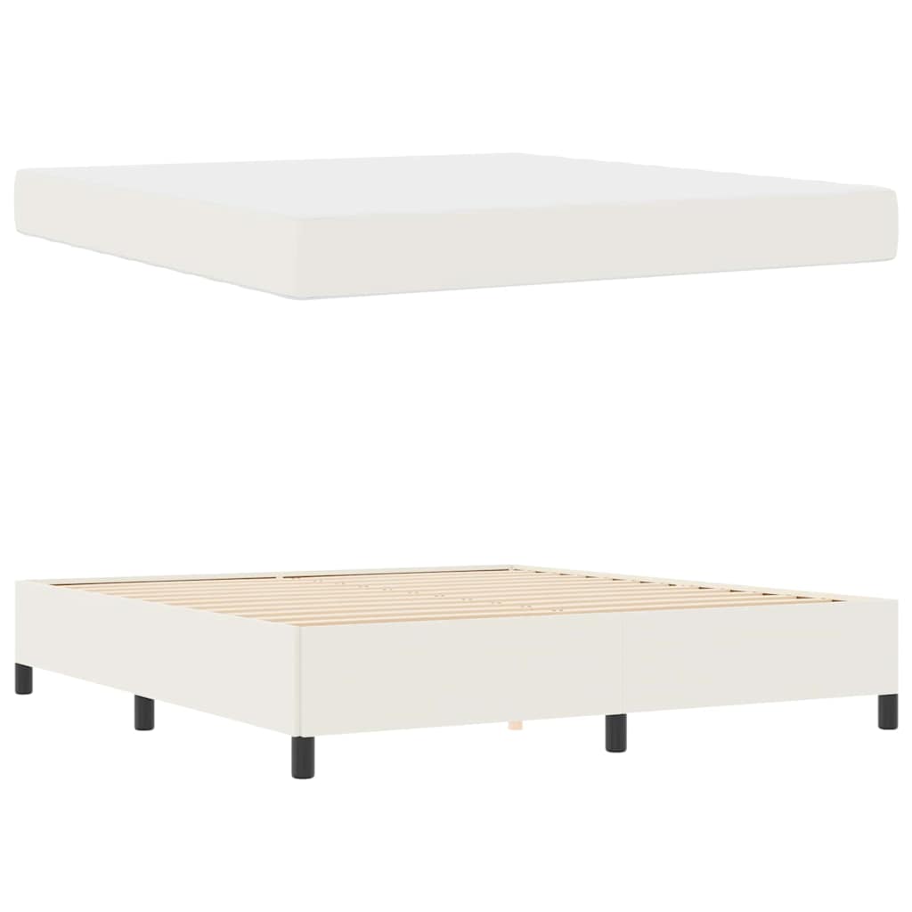 Cadre de lit avec matelas Crème 180 x 200 cm tissu - XIOS
