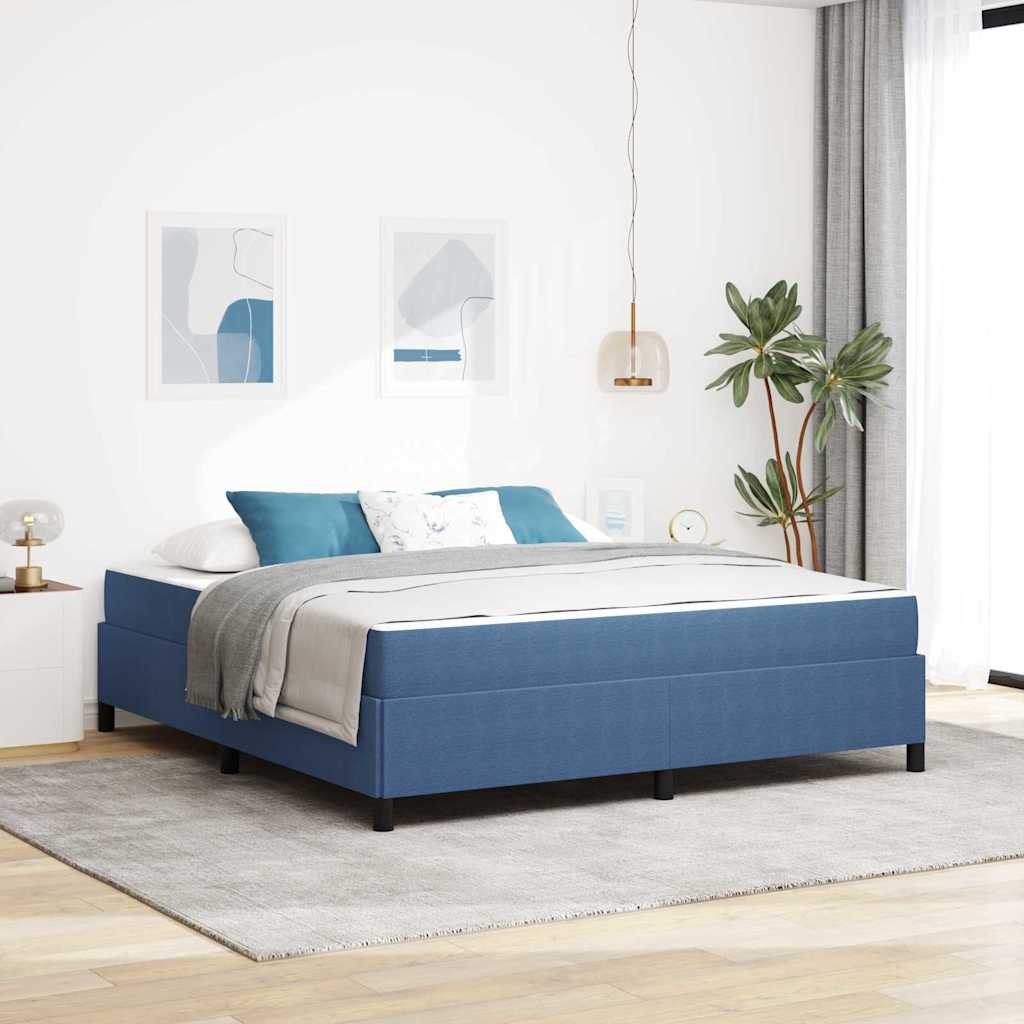 Cadre de lit avec matelas Bleu 180 x 200 cm tissu - XIOS