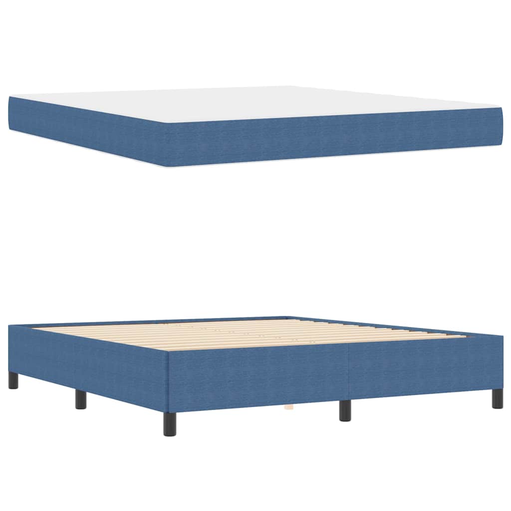 Cadre de lit avec matelas Bleu 180 x 200 cm tissu - XIOS
