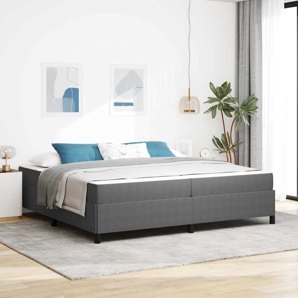 Cadre de lit avec matelas Gris clair 200 x 200 cm tissu - XIOS