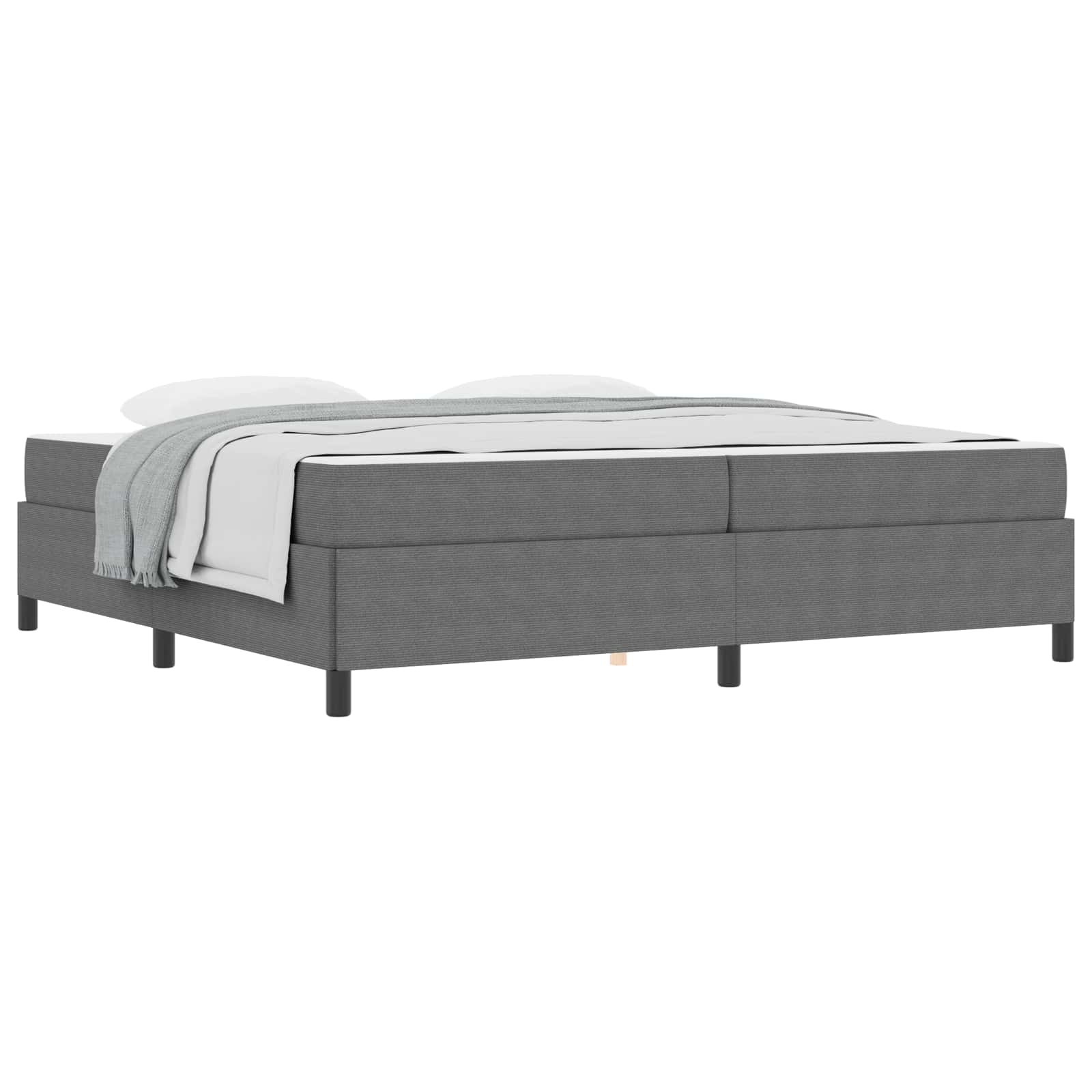 Cadre de lit avec matelas Gris clair 200 x 200 cm tissu - XIOS