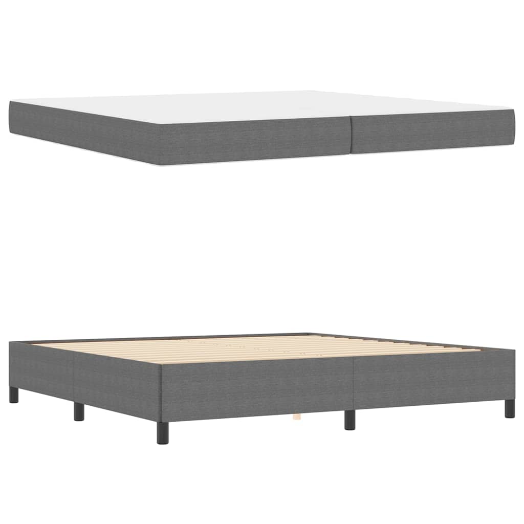 Cadre de lit avec matelas Gris clair 200 x 200 cm tissu - XIOS