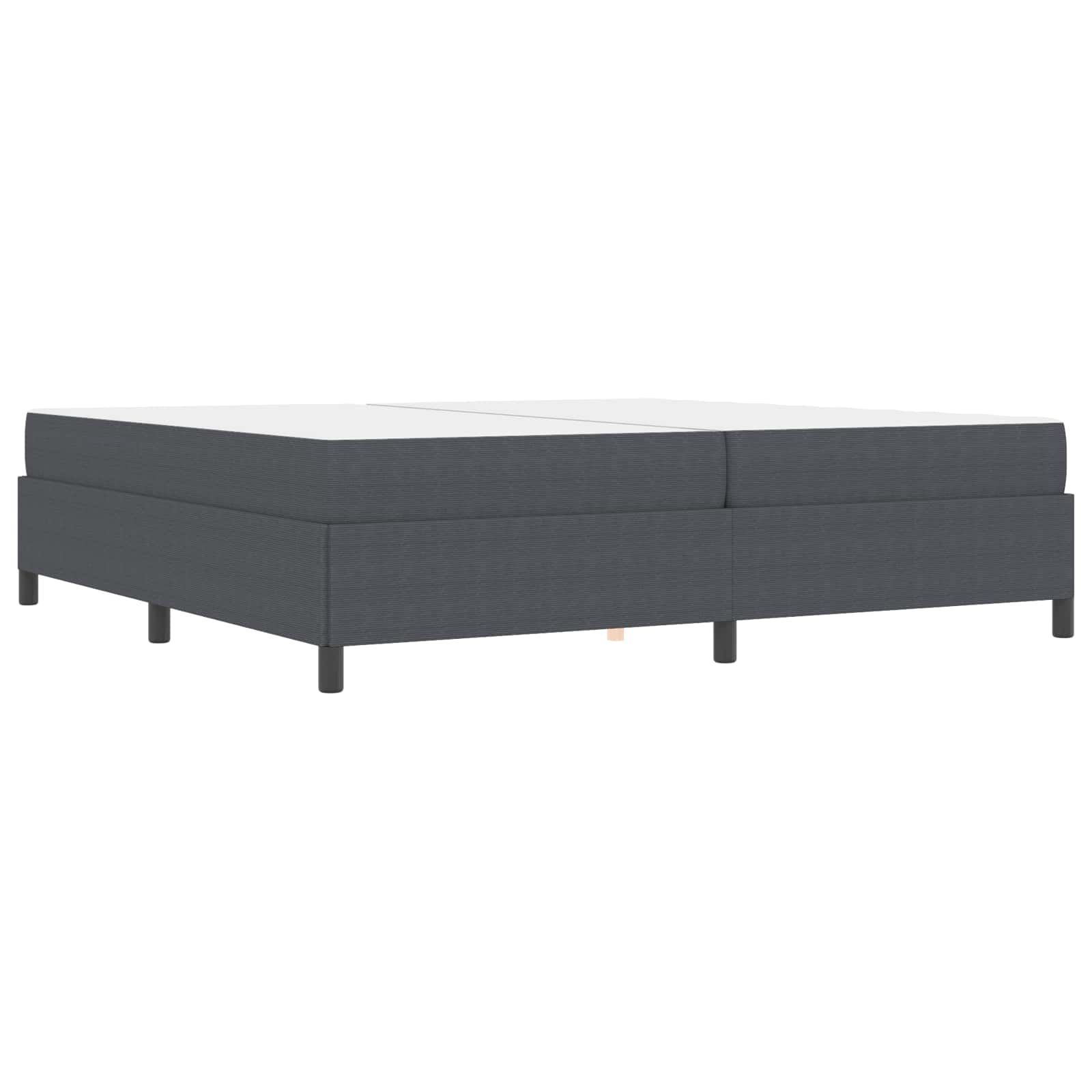 Cadre de lit avec matelas Gris foncé 200 x 200 cm tissu - XIOS