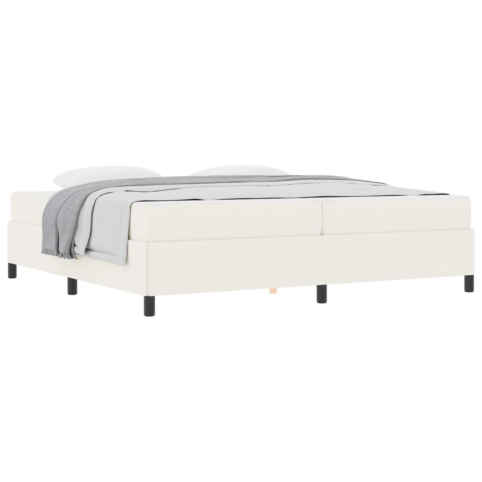 Cadre de lit avec matelas Crème 200 x 200 cm tissu - XIOS