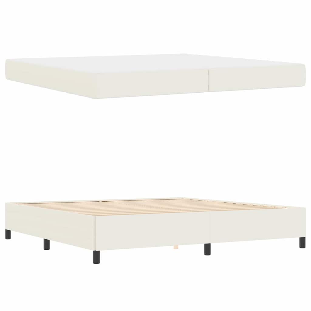 Cadre de lit avec matelas Crème 200 x 200 cm tissu - XIOS