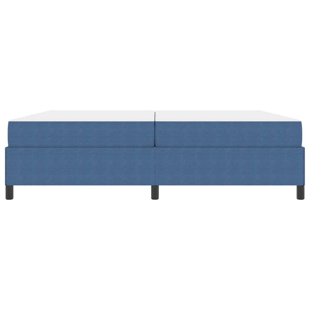 Cadre de lit avec matelas Bleu 200 x 200 cm tissu - XIOS