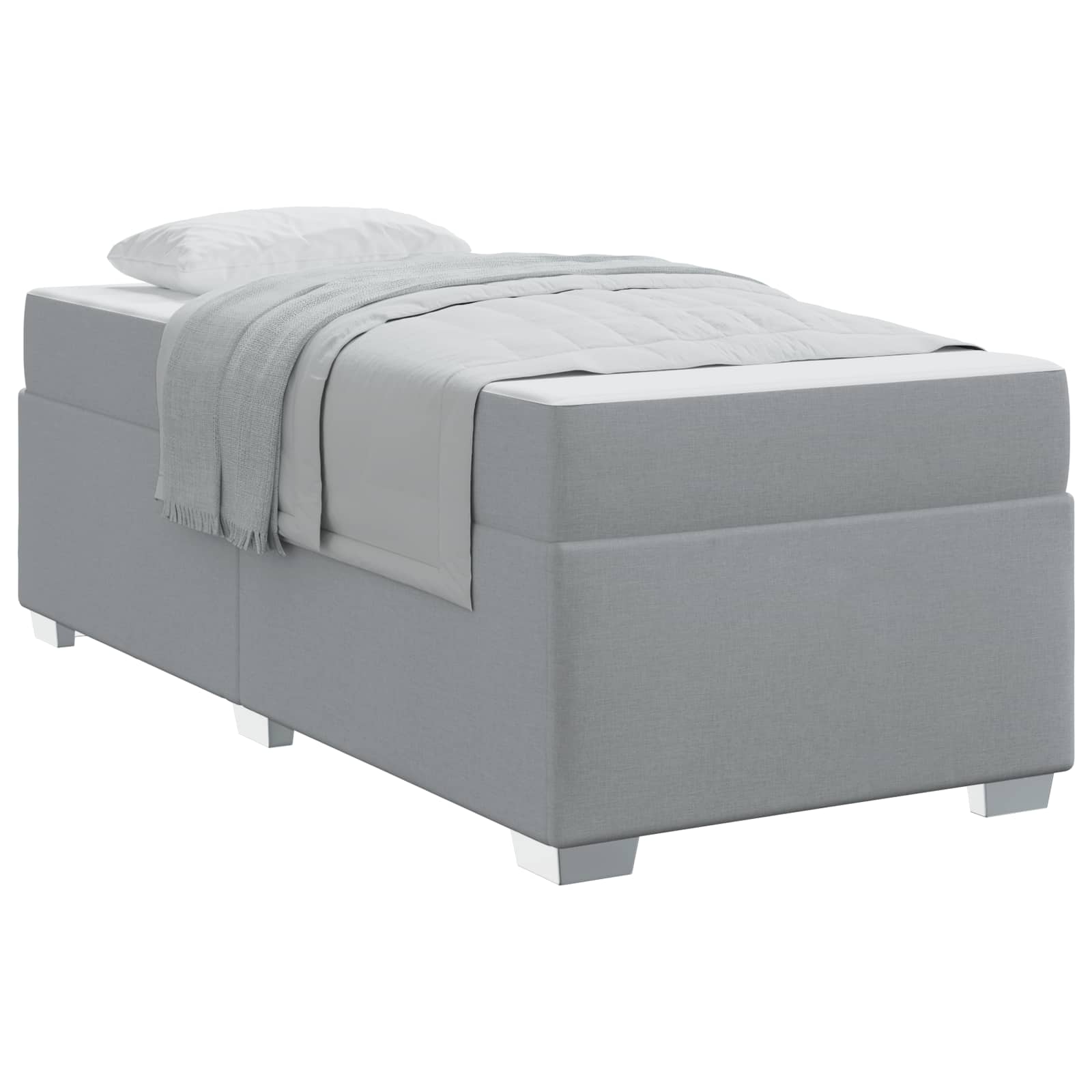 Cadre de lit avec matelas Gris clair 80 x 200 cm tissu - XIOS