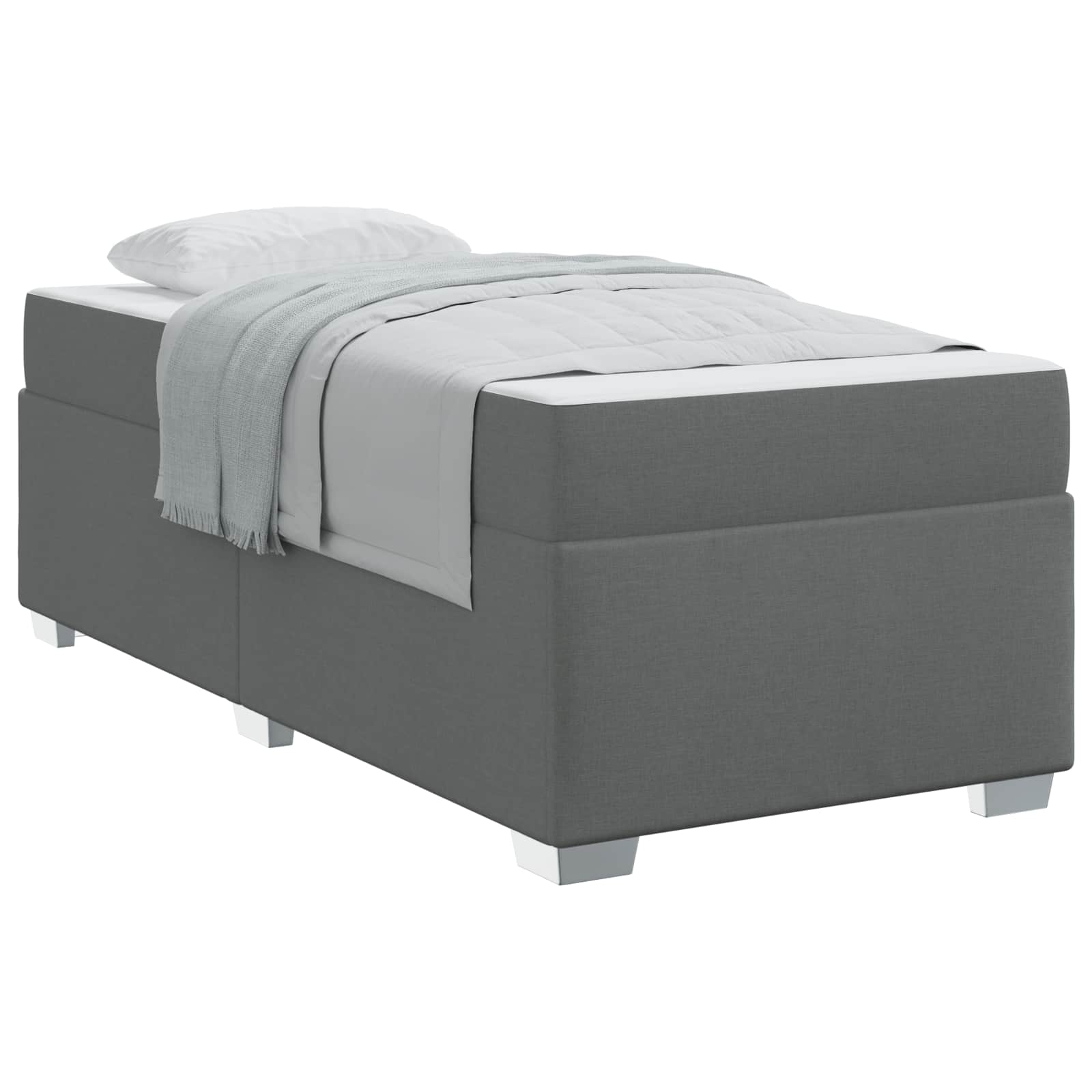 Cadre de lit avec matelas Gris foncé 80 x 200 cm tissu - XIOS