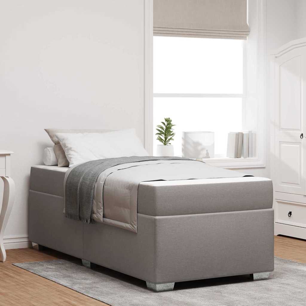 Cadre de lit avec matelas Taupe 80 x 200 cm tissu - XIOS